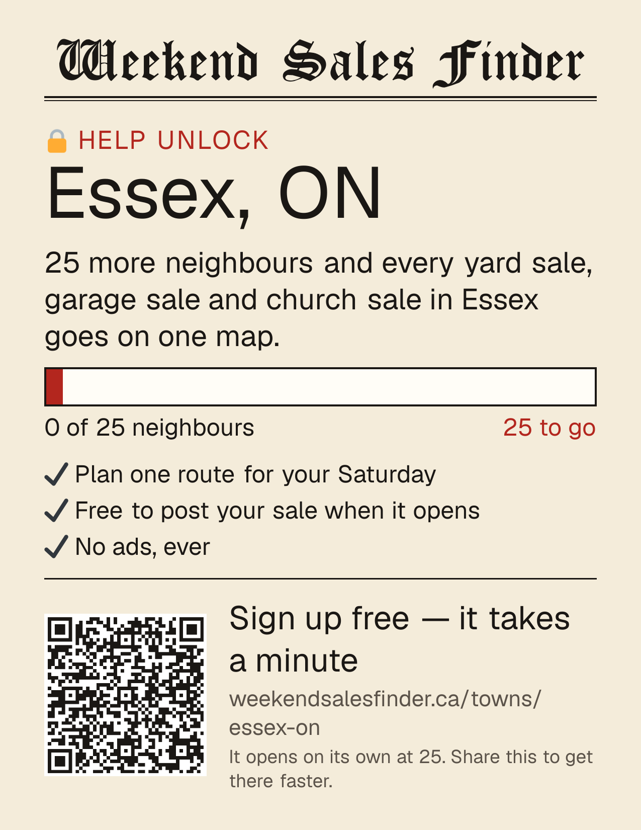 Printable poster for unlocking Essex