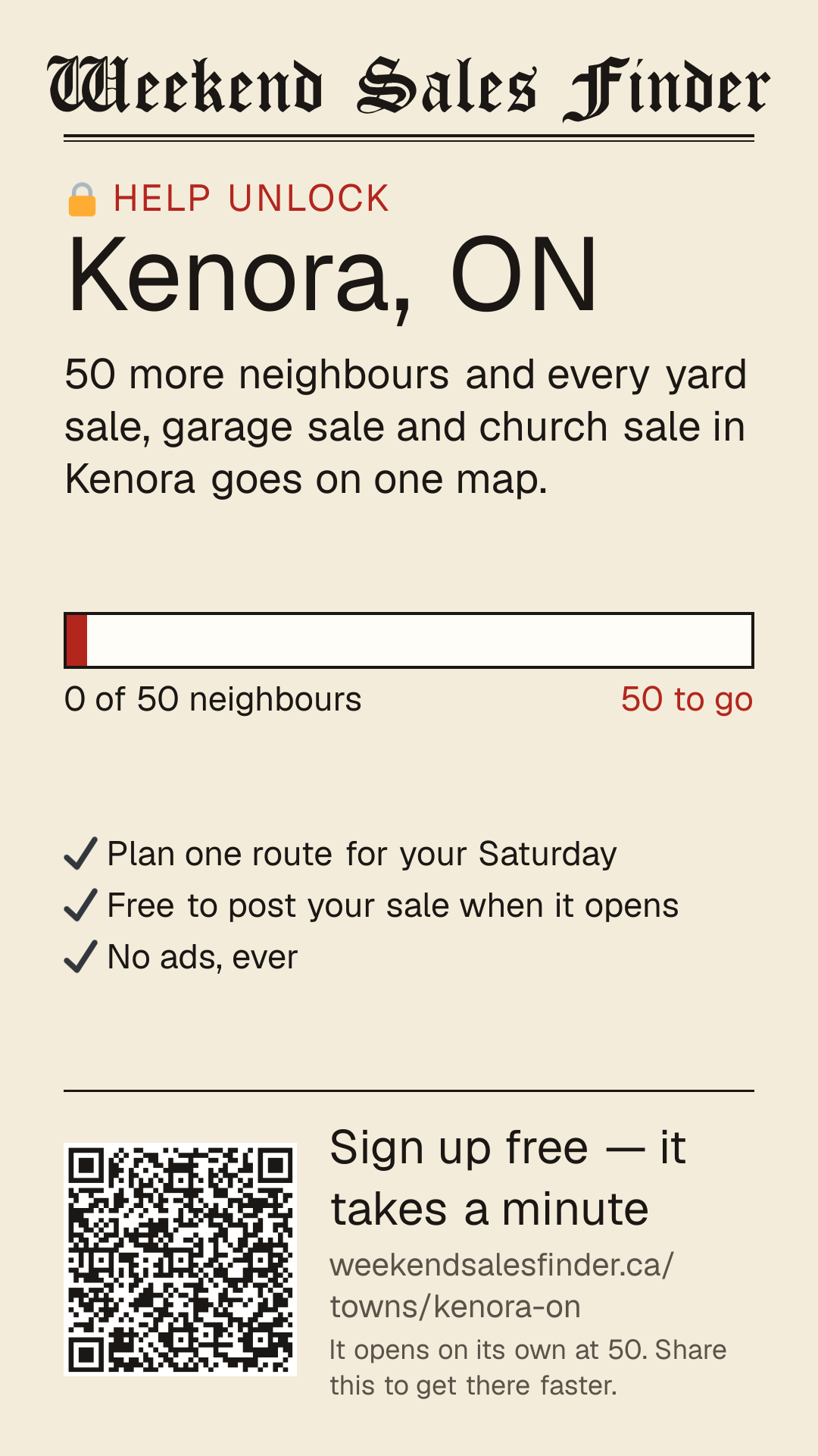 Phone story for unlocking Kenora