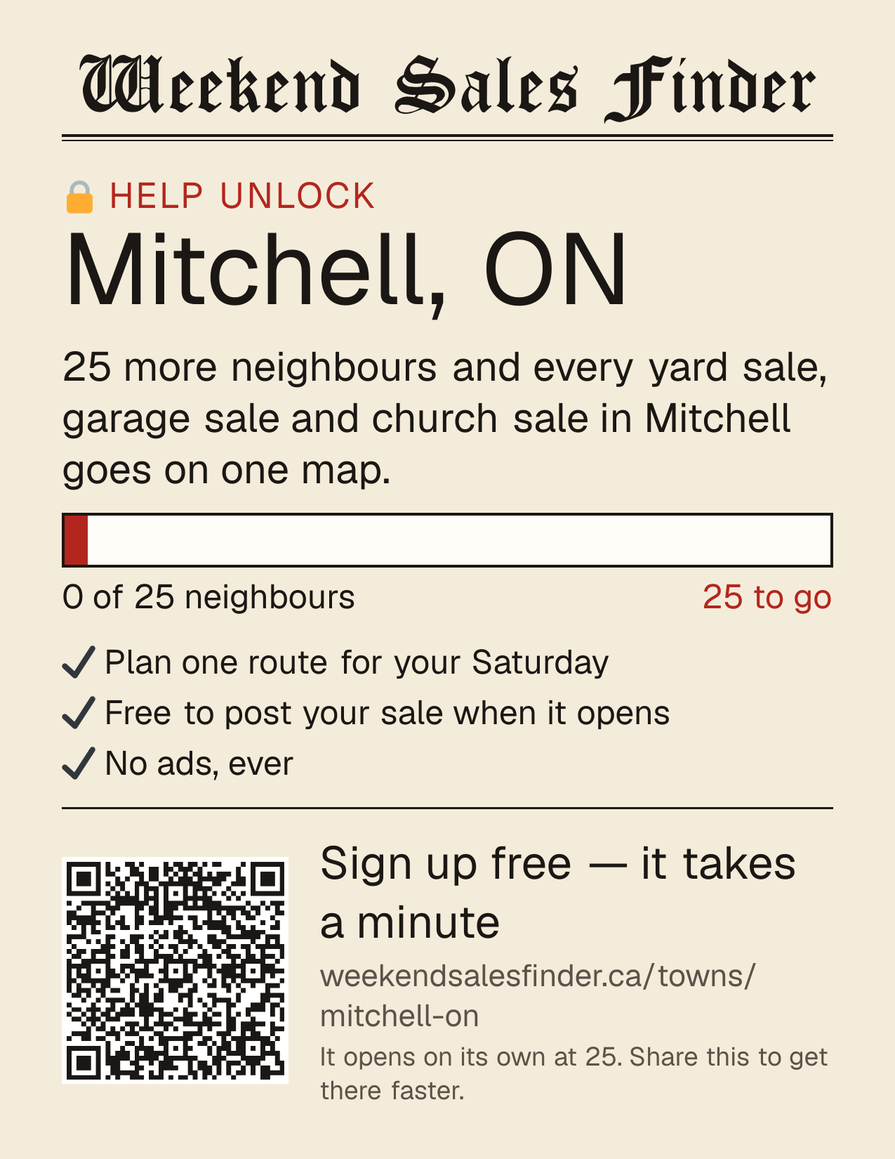Printable poster for unlocking Mitchell