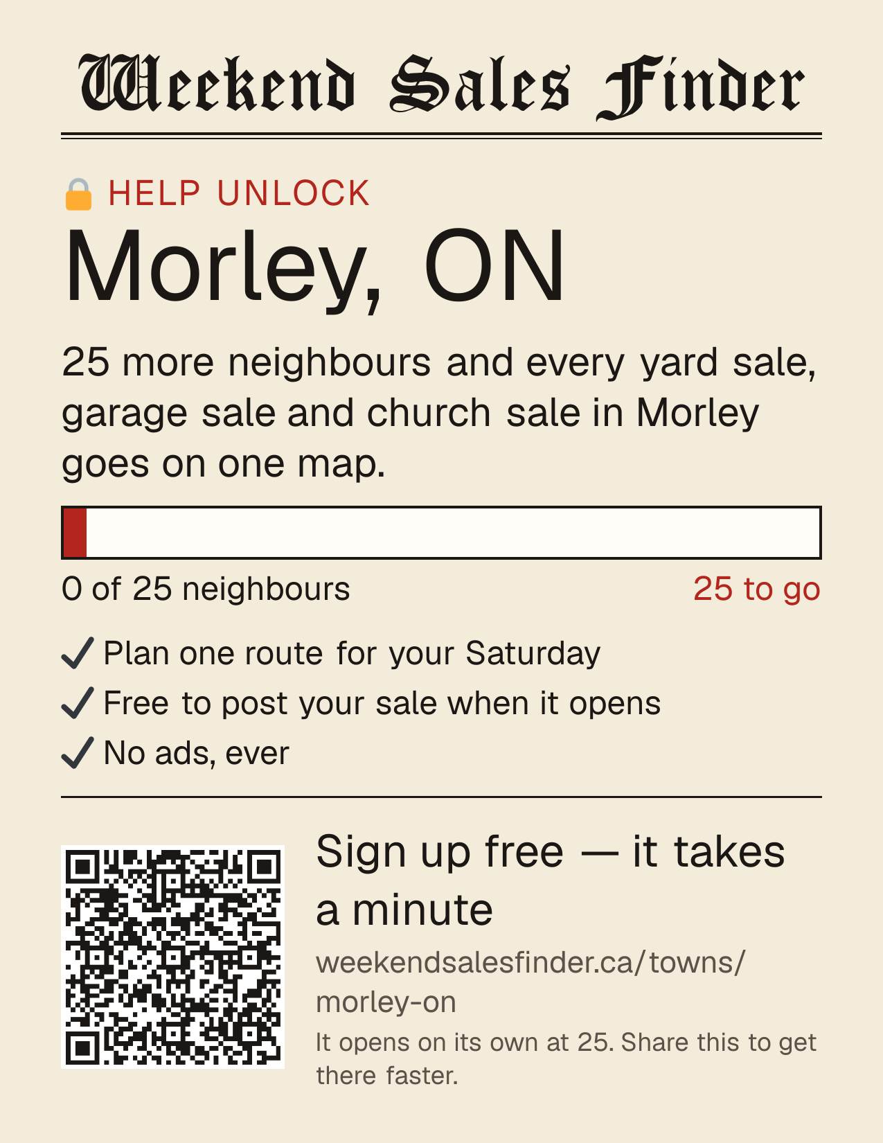 Printable poster for unlocking Morley