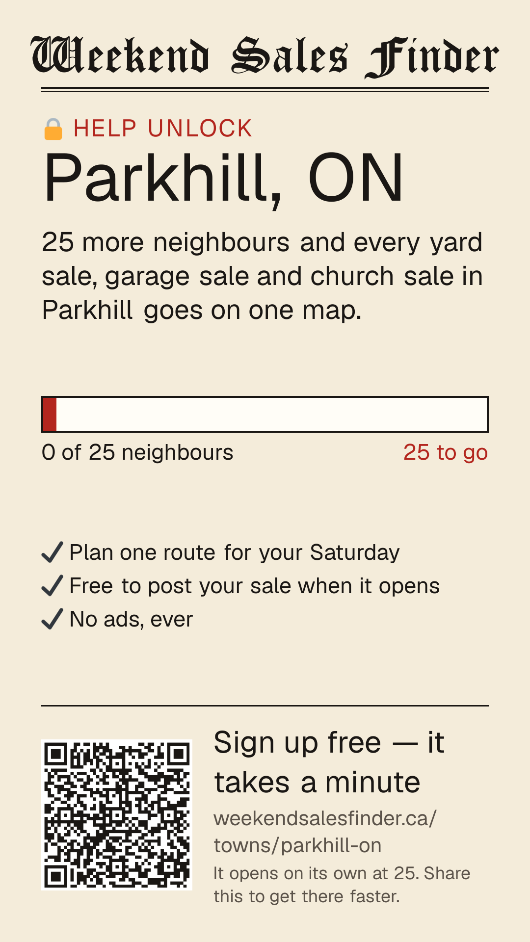 Phone story for unlocking Parkhill