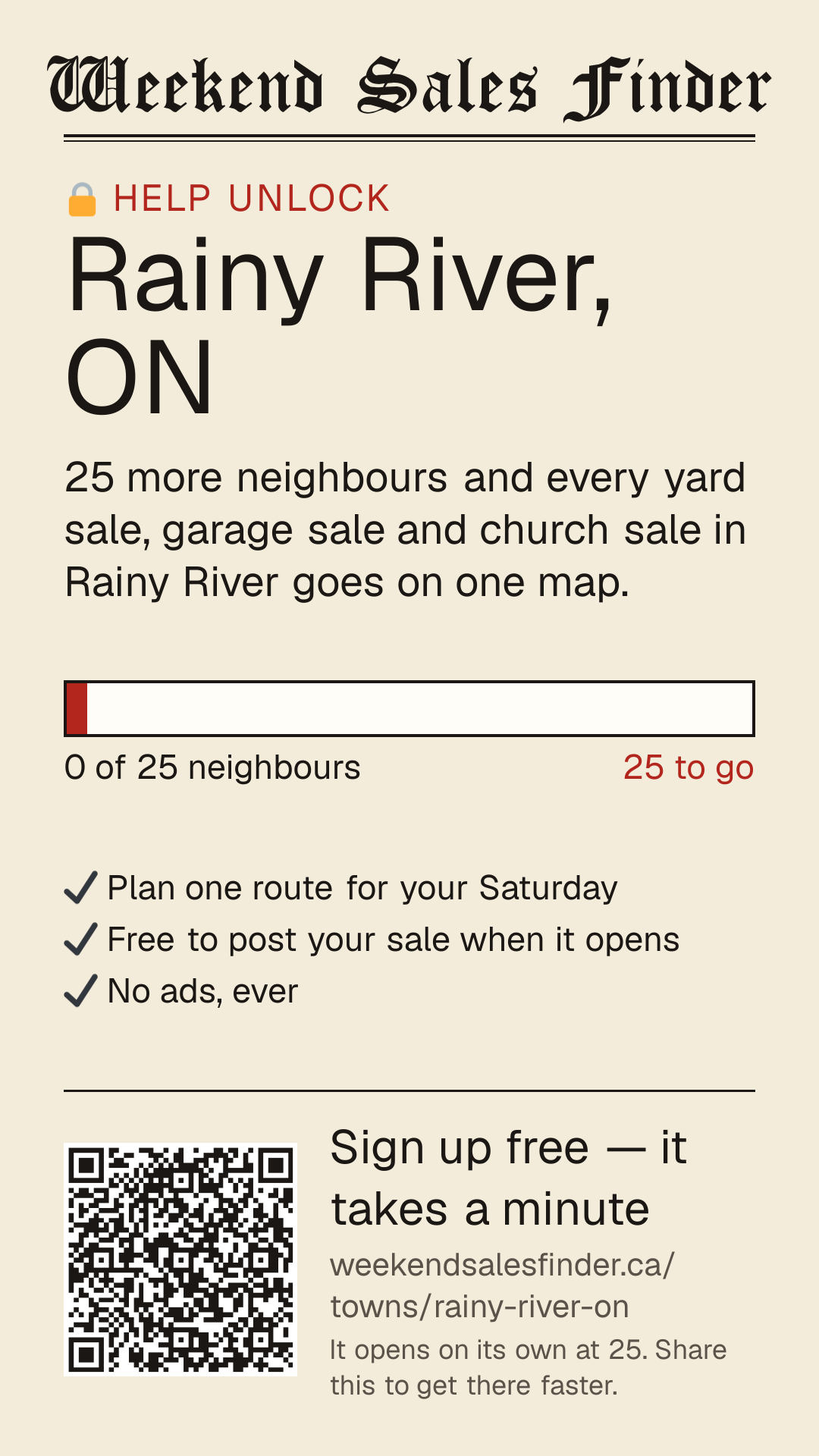 Phone story for unlocking Rainy River