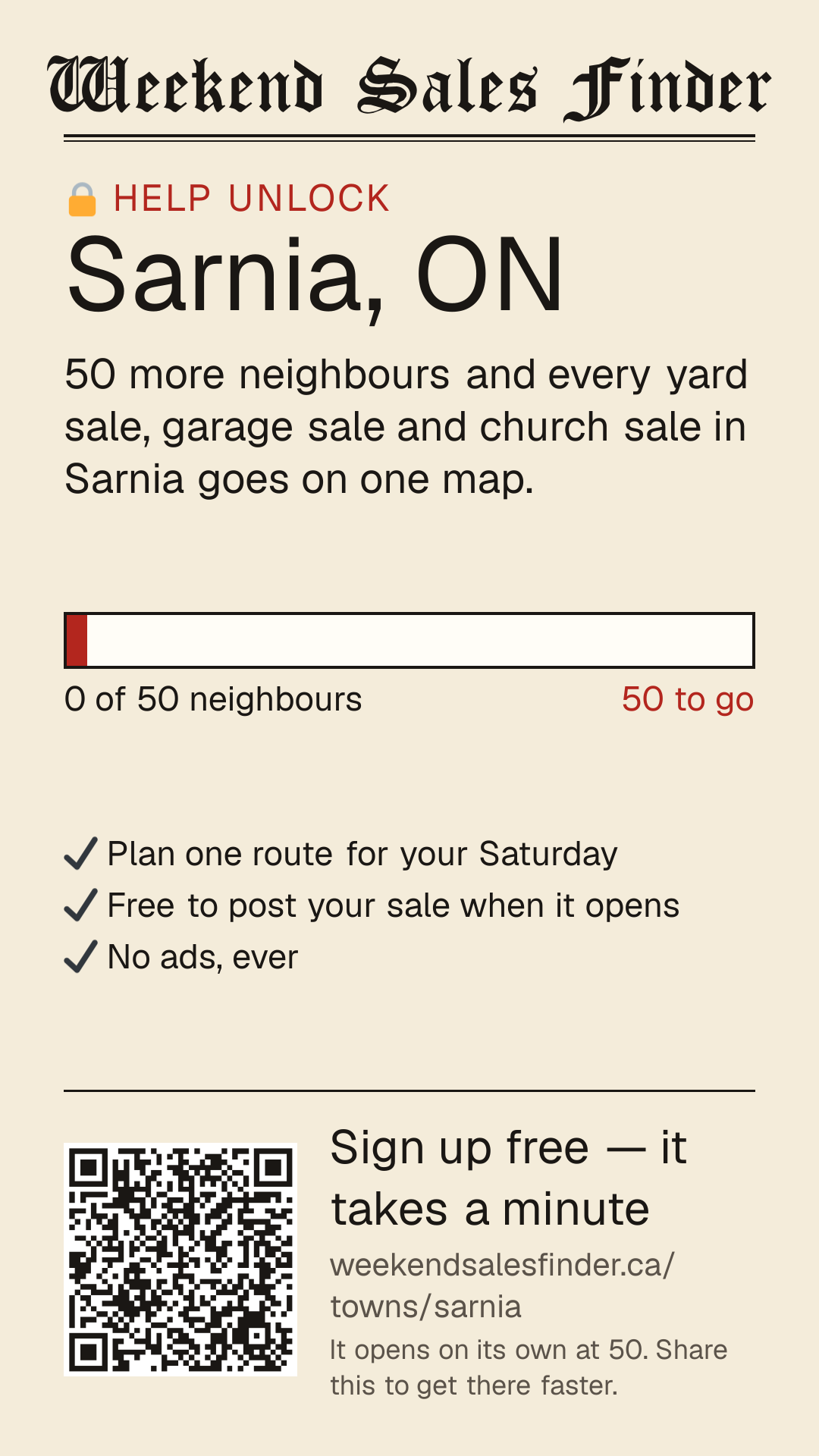 Phone story for unlocking Sarnia