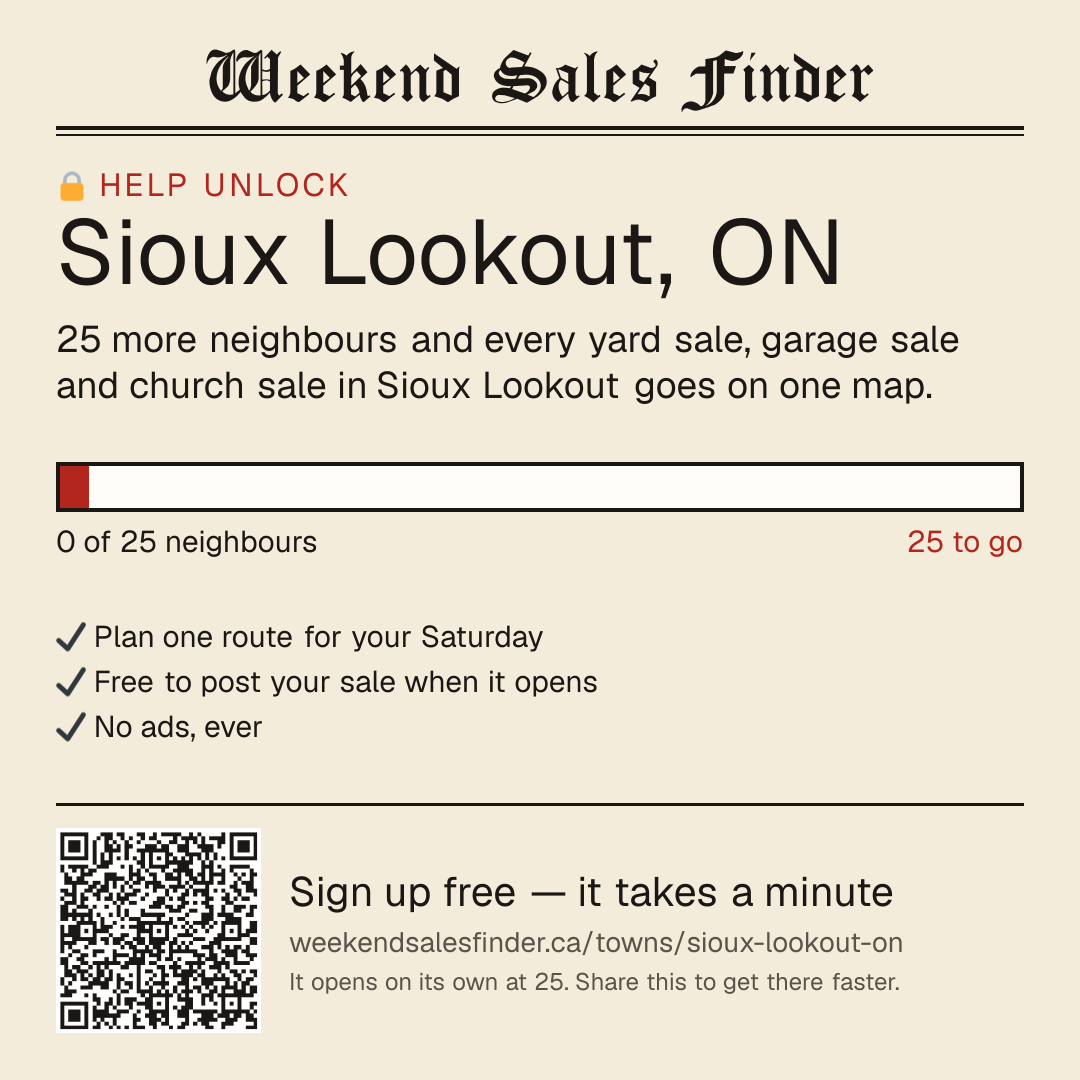 Square post for unlocking Sioux Lookout