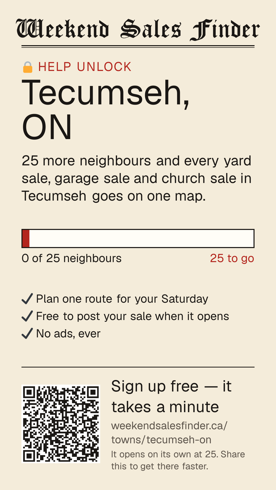 Phone story for unlocking Tecumseh