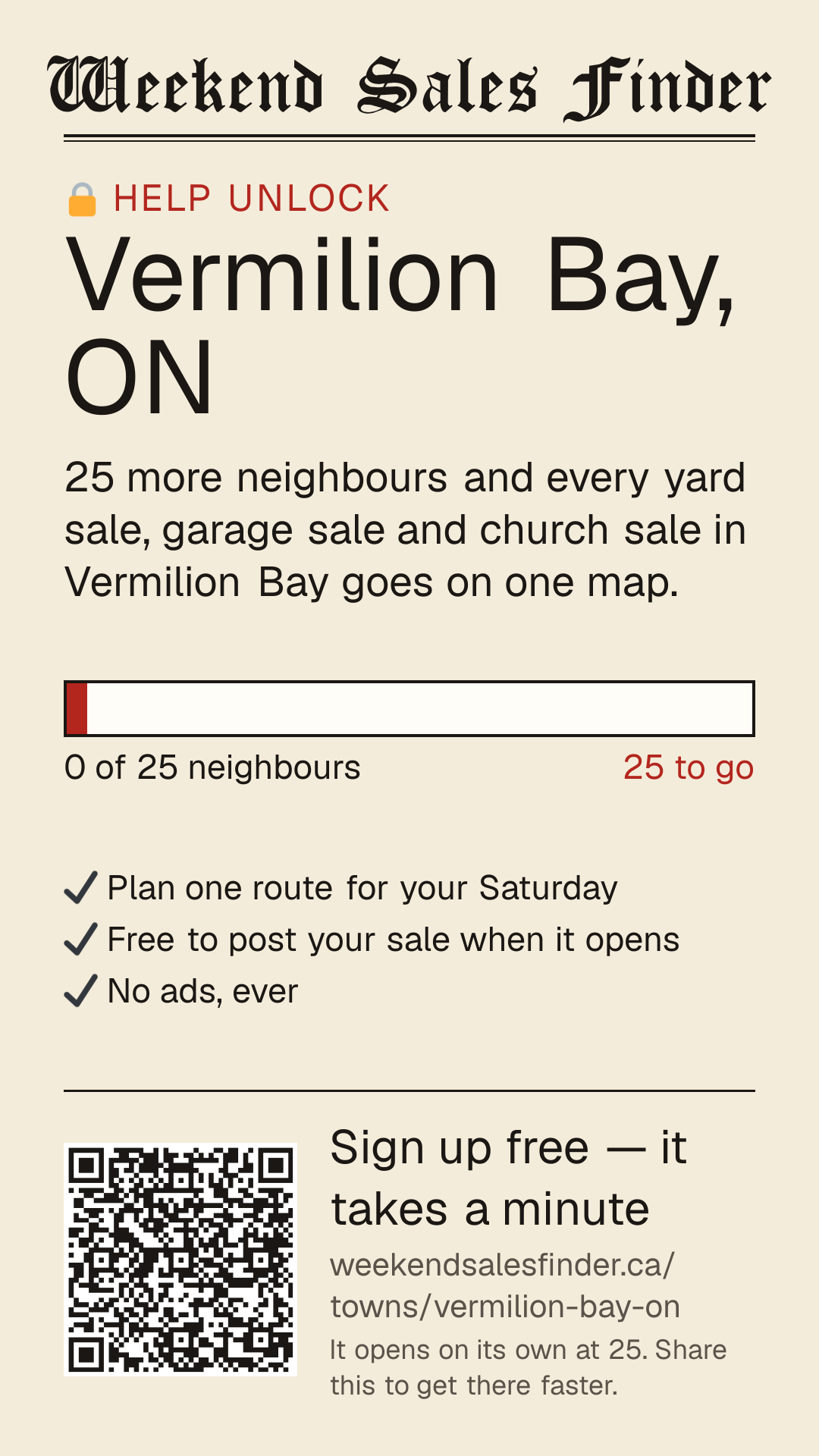 Phone story for unlocking Vermilion Bay