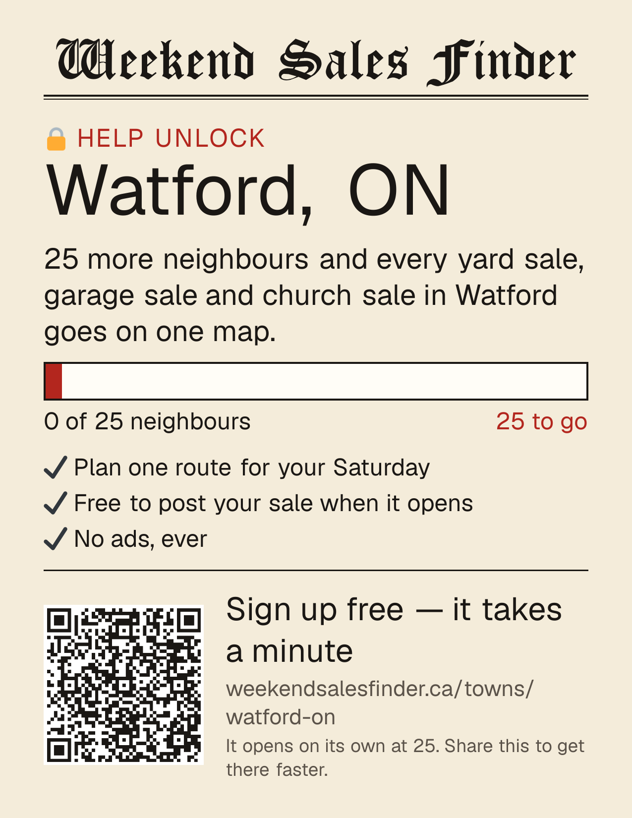 Printable poster for unlocking Watford
