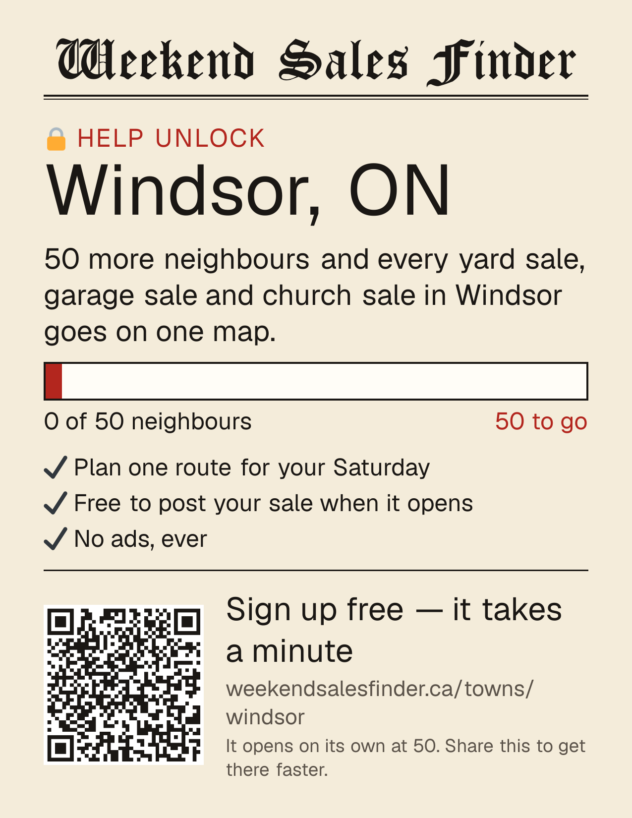 Printable poster for unlocking Windsor